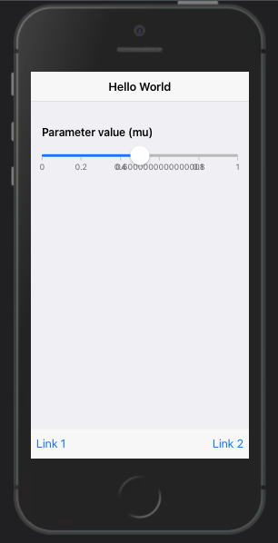 vdpMod basic app with range slider.