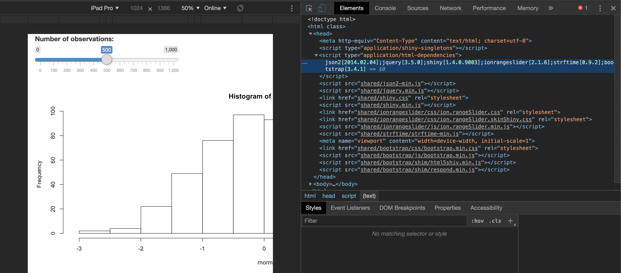 Inspect slider input dependencies.